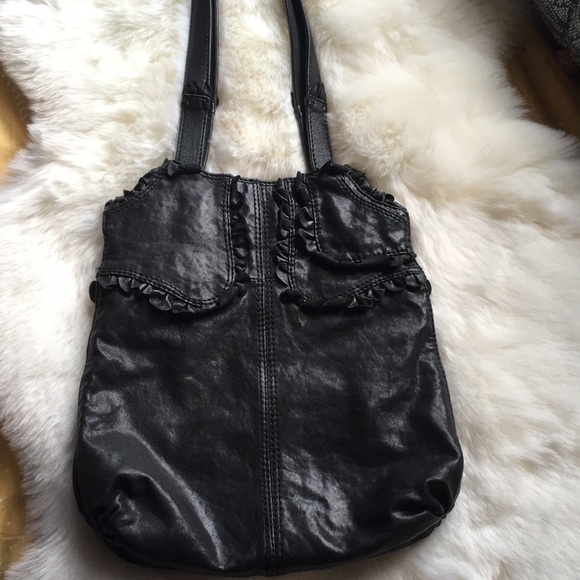 LUCKY BRAND BLACK LEATHER PURSE SUPER CUTE - Picture 1 of 8